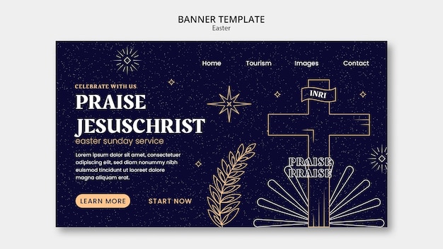 Free PSD easter celebration landing page template