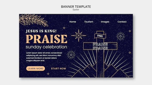 Free PSD easter celebration landing page template