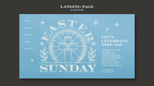 Free PSD easter celebration landing page template