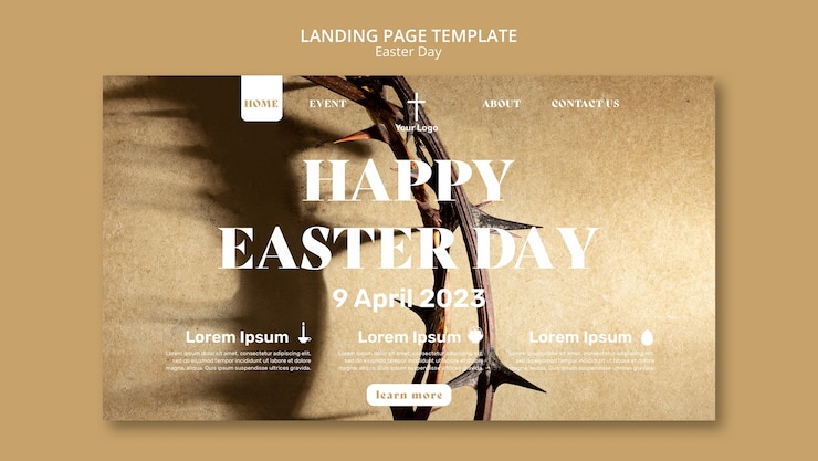 Free PSD easter celebration landing page template