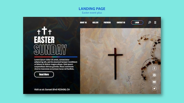 Free PSD easter celebration landing page template
