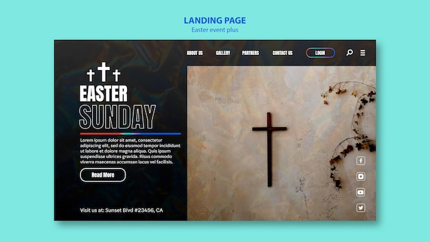 PSD gratuito modello di pagina di destinazione della celebrazione di pasqua