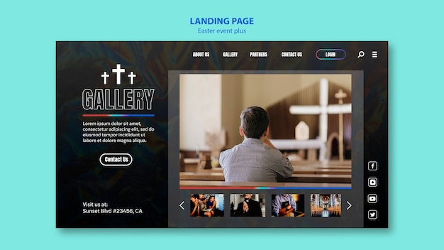 Free PSD easter celebration landing page template