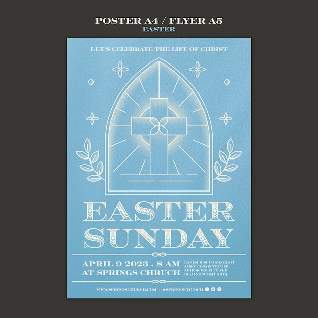 Free PSD easter celebration poster template
