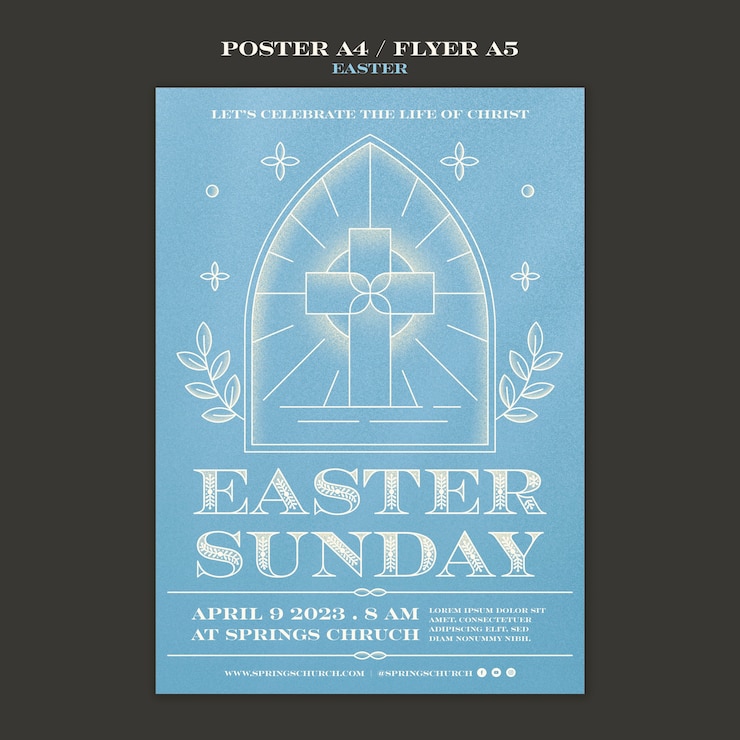 Free PSD easter celebration poster template