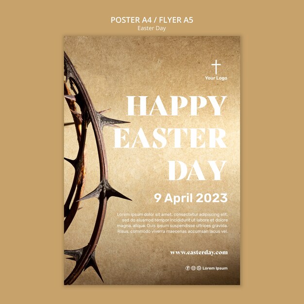 Easter celebration poster template