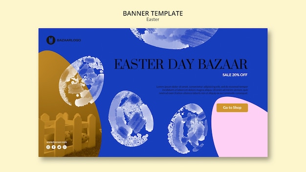 PSD gratuito modello di banner concetto di pasqua