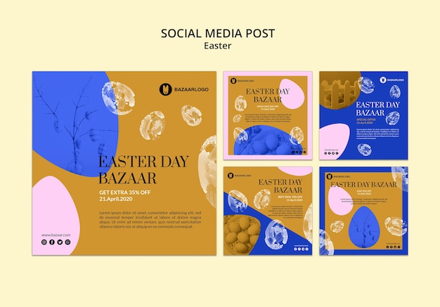 PSD gratuito concetto di pasqua post social media