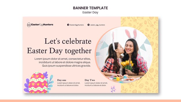 Easter day banner with photo