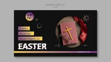 Free PSD easter day celebration banner template