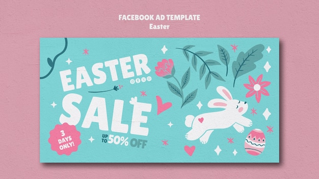 PSD gratuito template di facebook per la celebrazione della pasqua