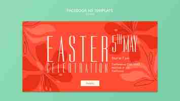 Free PSD easter day celebration facebook template