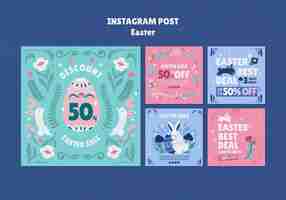 PSD gratuito post su instagram per la celebrazione della pasqua