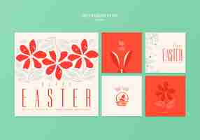 Free PSD easter day celebration  instagram posts