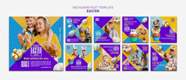 PSD gratuito post su instagram per la celebrazione della pasqua