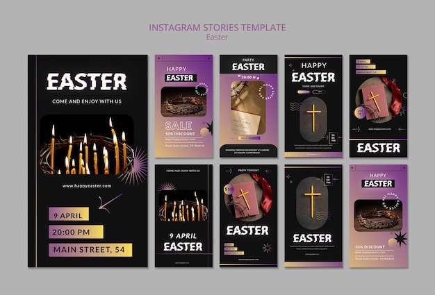 PSD gratuito celebrazione del giorno di pasqua su instagram