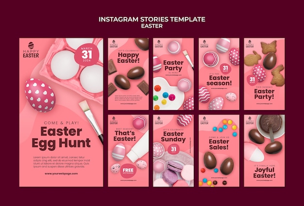 Free PSD easter day celebration  instagram stories