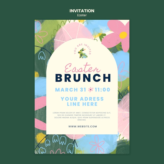 Free PSD easter day celebration invitation template