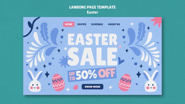 Free PSD easter day celebration landing page template