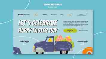 Free PSD easter day celebration landing page  template