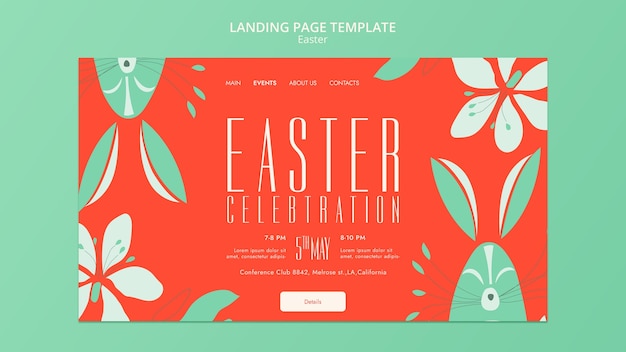 Easter day celebration landing page template