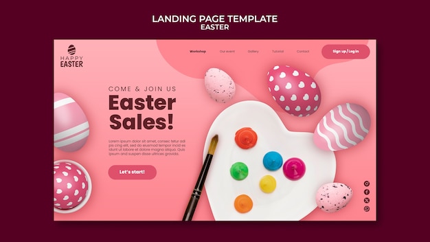 Free PSD easter day celebration landing page template