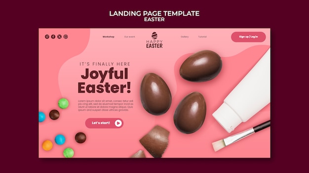 Easter day celebration landing page template