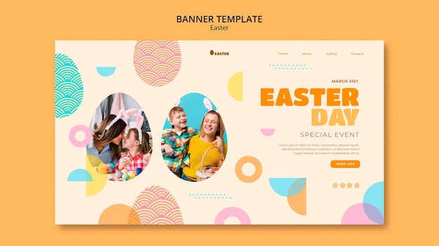 Free PSD easter day celebration landing page