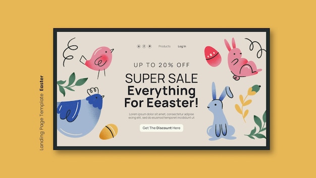 Free PSD easter day celebration landing page