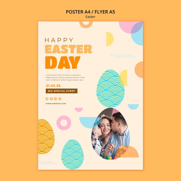 easter day celebration poster template
