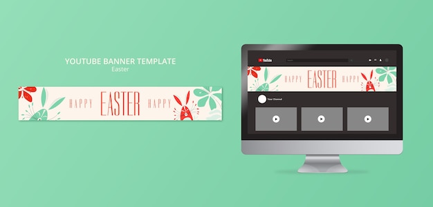 Free PSD easter day celebration youtube banner