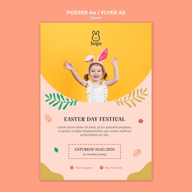 Manifesto del festival del giorno di Pasqua
