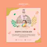 Free PSD easter day festival square flyer template