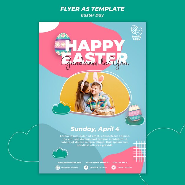 Easter day flyer template