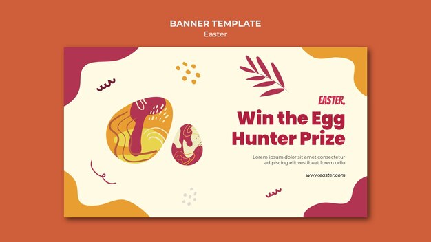 Easter day horizontal banner template