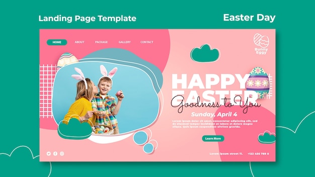 Free PSD easter day landing page