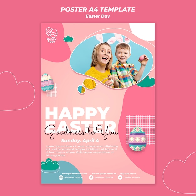 Free PSD easter day poster template