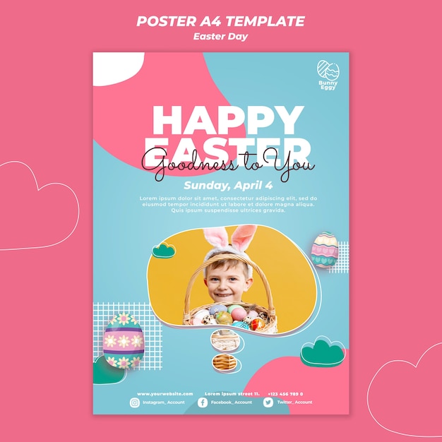 Free PSD easter day poster template