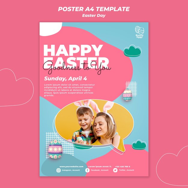 Easter day poster template