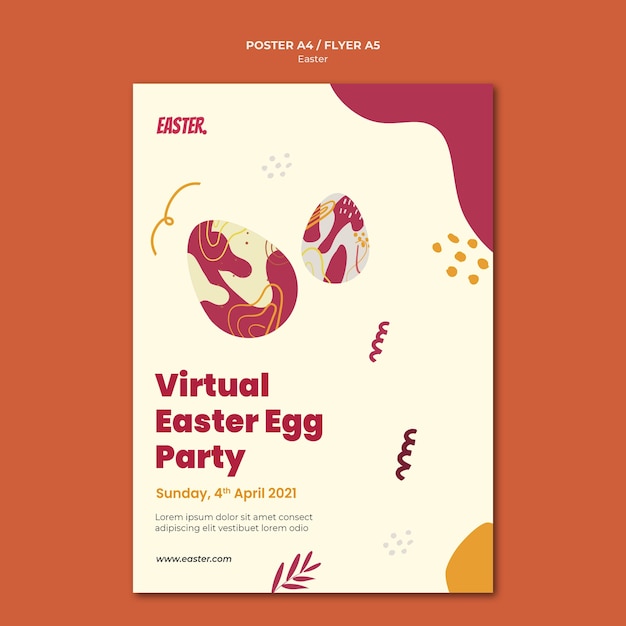 無料PSD イースターの日の印刷テンプレート