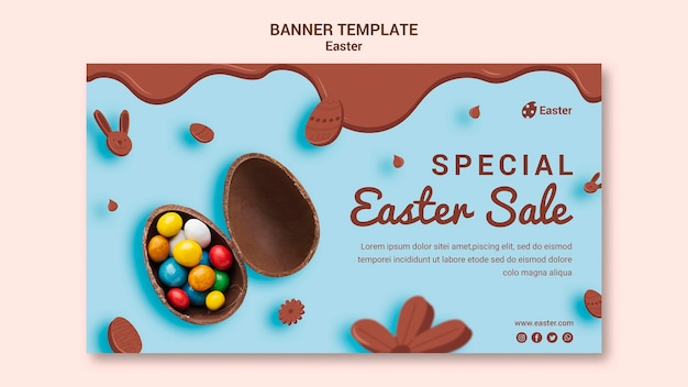 Free PSD easter day sale banner template