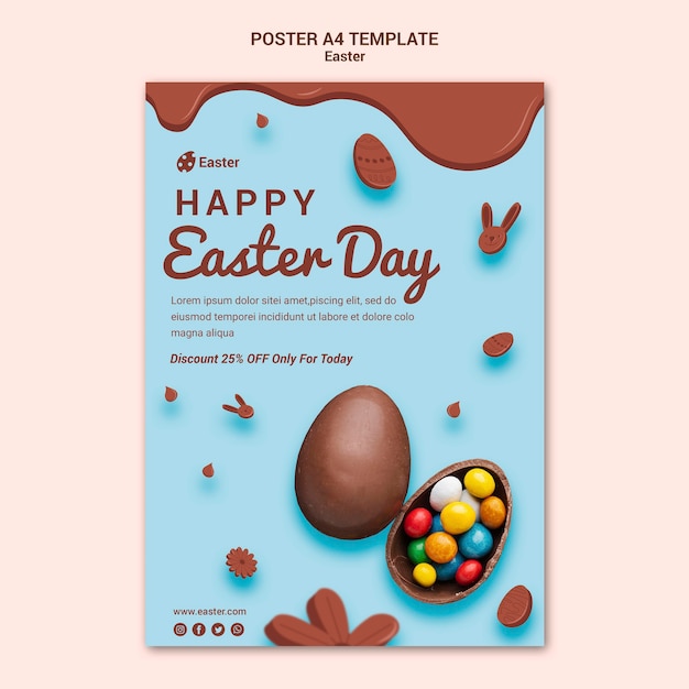 Free PSD easter day sale poster template