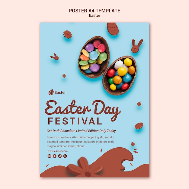 Easter day sale poster template