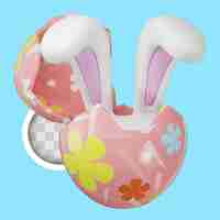 Free PSD easter day with rabbit ears appear inside the egg