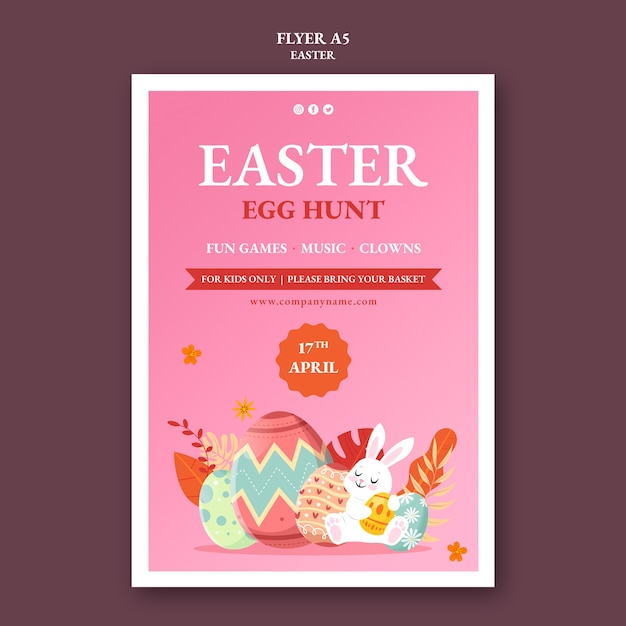 Free PSD easter egg hunt flyer template