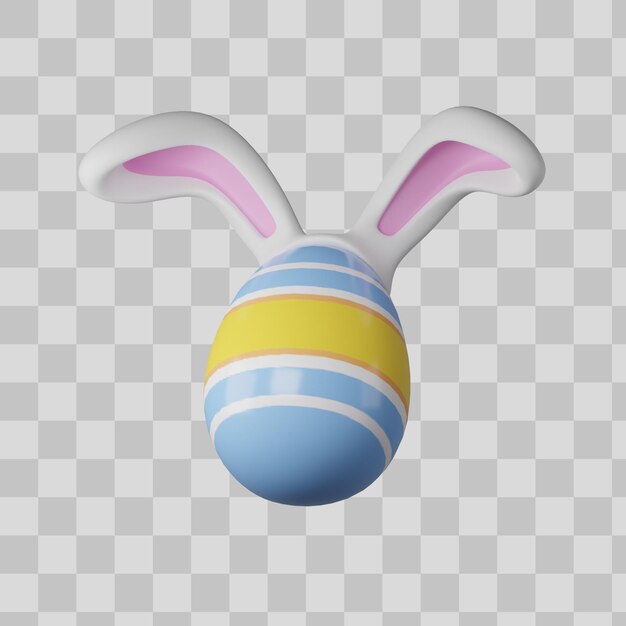 Easter Egg With Bunny Ears 3d illustration