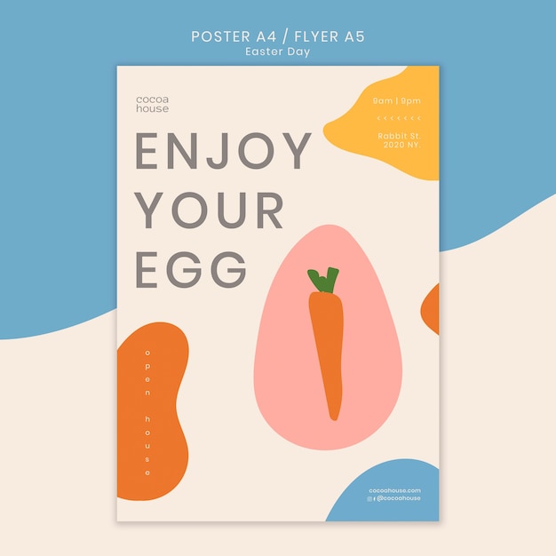 Easter flyer template with carrot