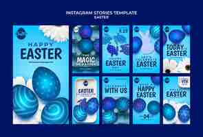 PSD gratuito modello di progettazione di storie di instagram di pasqua