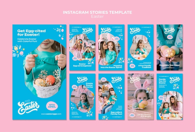 Free PSD easter instagram stories design template