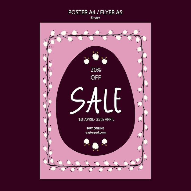 Free PSD easter sales flyer or poster template